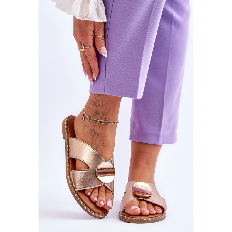 Vinceza Tacones planos Kenley dorados de mujer 1