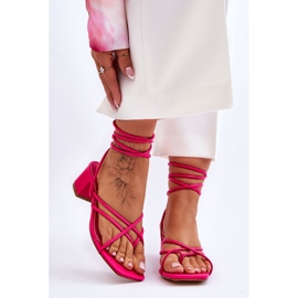 Sandalias Atadas Tacones Rosa Amor Secreto rosado 1