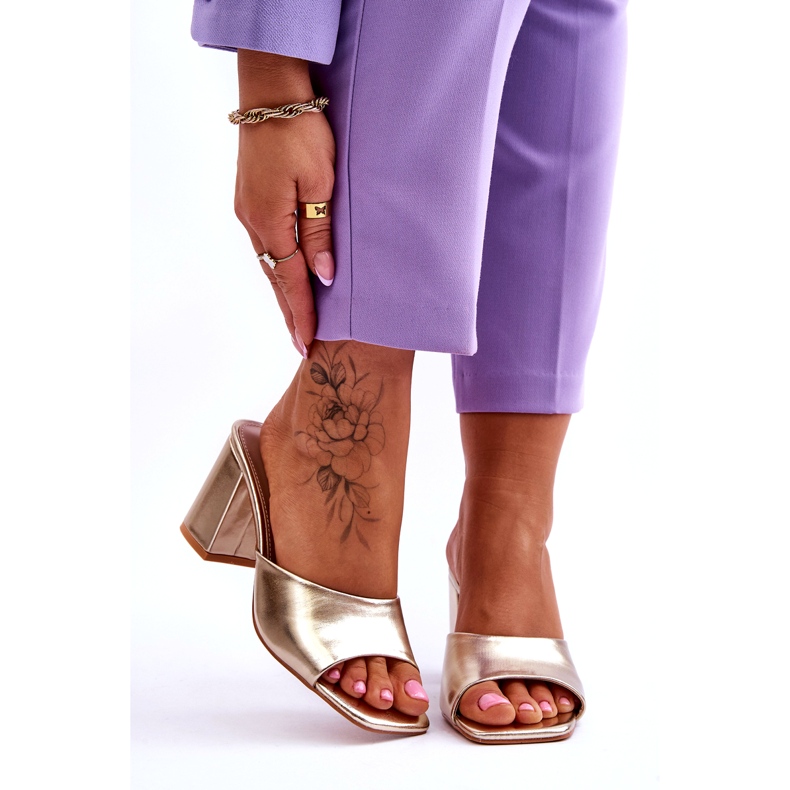 Chanclas Clásicas Mujer Piel Oro Metálico dorado 1