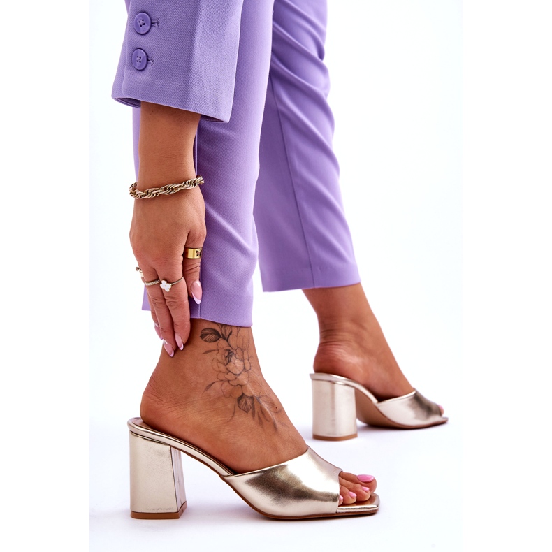 Chanclas Clásicas Mujer Piel Oro Metálico dorado 3