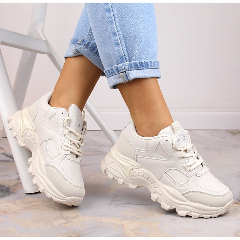 Zapatos deportivos de mujer en la plataforma beige eVento 5465 1