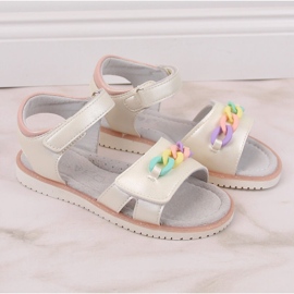 Evento Sandalias niña velcros con cadena beige Miss 3