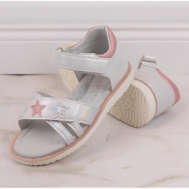 Evento Miss. Sandalias plateadas con velcro para niña plata 4
