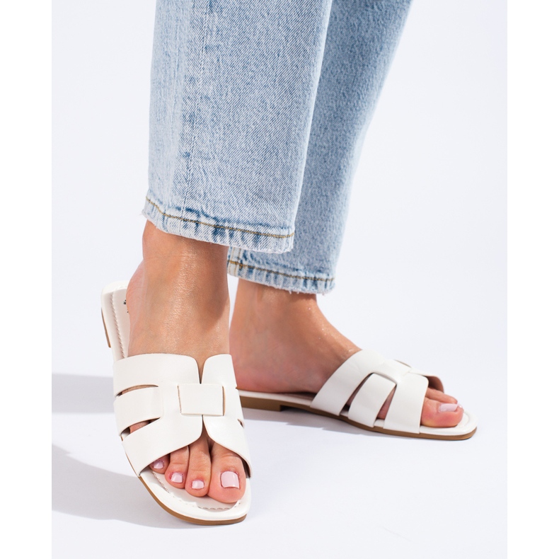 Babuchas clásicas de mujer blancas Shelovet blanco 1