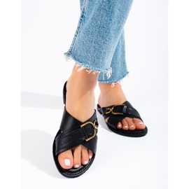 Pantuflas Shelovet negras para mujer negro 1