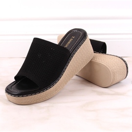 Zapatillas casa mujer cuña negras T.Sokolski MU100 negro 6