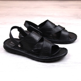 Chanclas de hombre en piel negra T.Sokolski LM20-02 negro 4