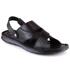 Chanclas de hombre en piel negra T.Sokolski LM20-02 negro 3