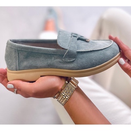 Mocasines de ante de Ottavia Azul 4
