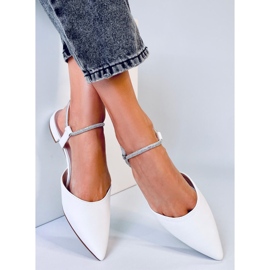 Bailarinas de tacón abierto de Durie White blanco 2 Bailarinas de tacón abierto de Durie White blanco 2