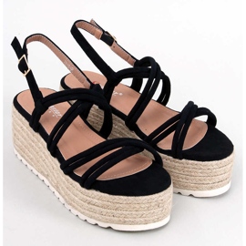 BM Alpargatas negras con cuña Altman negro 1