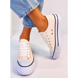 BM Zapatillas clásicas de mujer Fargis Beige 3