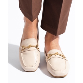 Mocasines de mujer en beige con elemento decorativo Shelovet 3