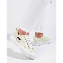 Deportivas plataforma blanco y verde Shelovet 2