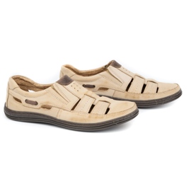 Polbut Zapatos de hombre calados 06 para verano beige 3