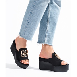 Zapatillas cuña Shelovet ante negro 3