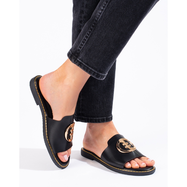 Babuchas elegantes Shelovet negras para mujer negro 1