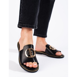 Babuchas elegantes Shelovet negras para mujer negro 2 Babuchas elegantes Shelovet negras para mujer negro 2