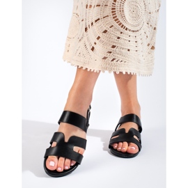 Sandalias planas negras Shelovet negro 1