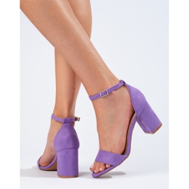 Sandalias de tacón en ante moradas de Shelovet violeta 2