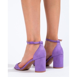 Sandalias de tacón en ante moradas de Shelovet violeta 3