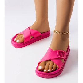 Chanclas con hebilla de goma rosas de Pauline rosado 1