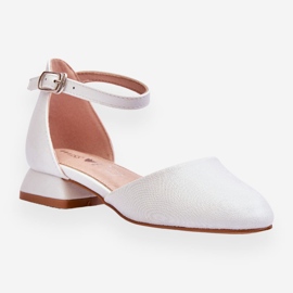 PE1 Sandalias Infantiles Tacón Bajo Nelly Plateado Claro blanco 1