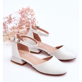 PE1 Sandalias Infantiles Tacón Bajo Nelly Plateado Claro blanco 5