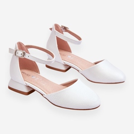 PE1 Sandalias Infantiles Tacón Bajo Nelly Plateado Claro blanco 3