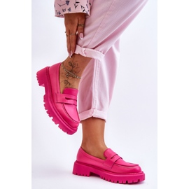 Mocasines rosas de cuero con plataforma sin cordones de Riverside rosado 4