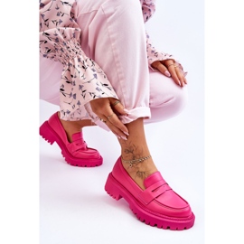 Mocasines rosas de cuero con plataforma sin cordones de Riverside rosado 5