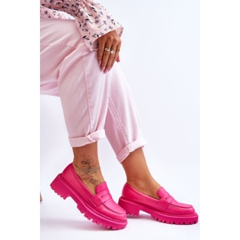 Mocasines rosas de cuero con plataforma sin cordones de Riverside rosado 6