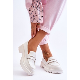 Mocasines sin cordones con plataforma Riverside blancos 3