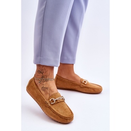 Mocasines clásicos de ante con adorno Camel Amera marrón 2