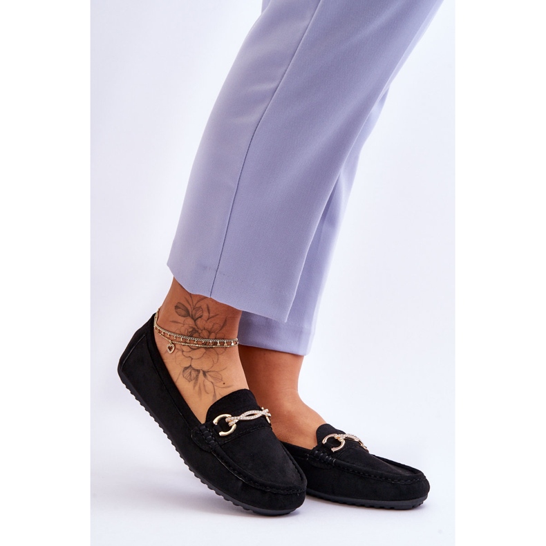 Mocasines clásicos de ante con adorno Black Amera negro 1