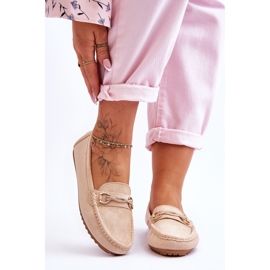 Mocasines Clásicos De Ante Con Adornos Beige Amera 1