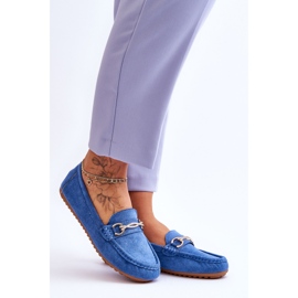 Mocasines Clásicos De Ante Con Adorno Azul Amera 7