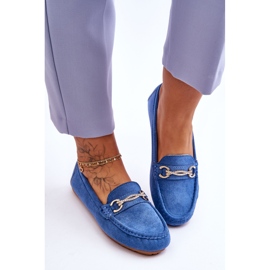 Mocasines Clásicos De Ante Con Adorno Azul Amera 3