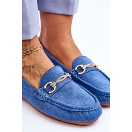 Mocasines Clásicos De Ante Con Adorno Azul Amera 6