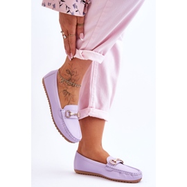 Mocasines clásicos de cuero morado Verona violeta 5