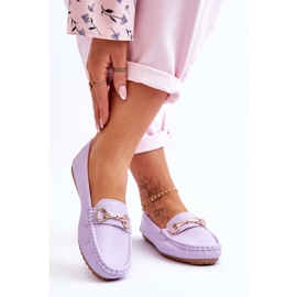 Mocasines clásicos de cuero morado Verona púrpura 2