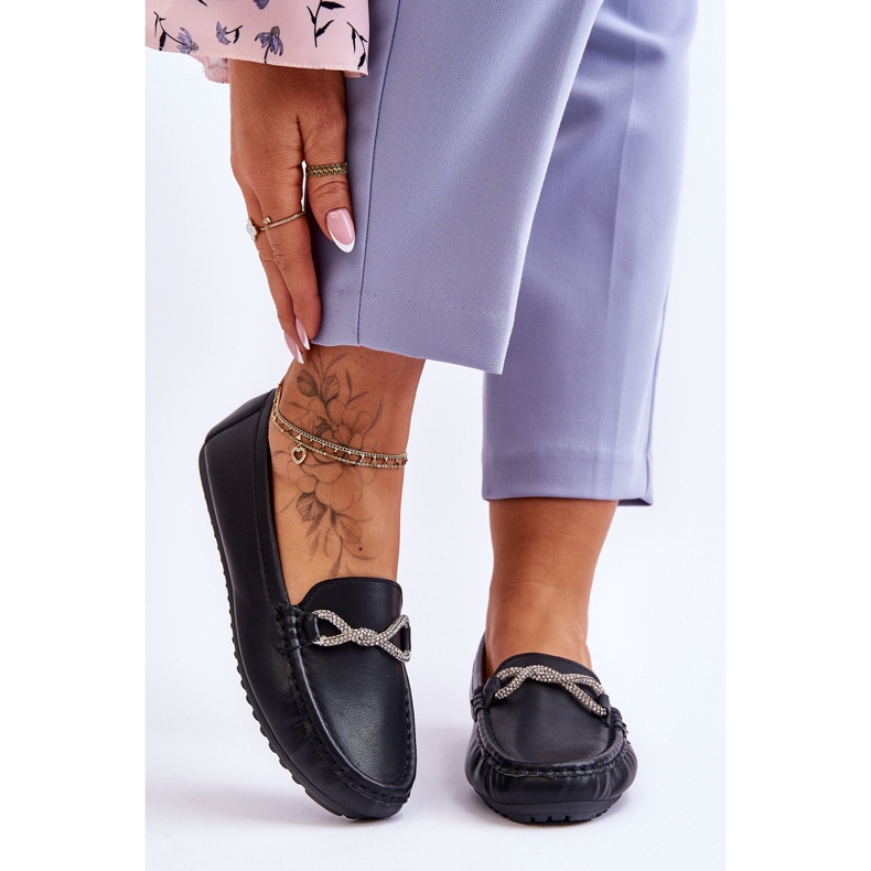 FC3 Mocasines sin cordones de mujer con adorno de purpurina Negro This Moment 1