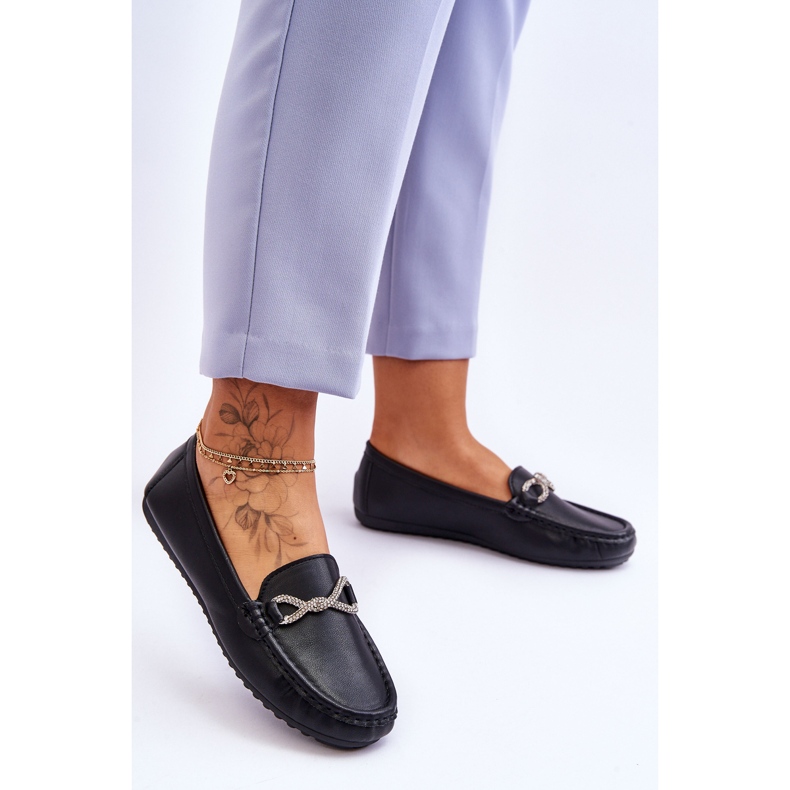 FC3 Mocasines sin cordones de mujer con adorno de purpurina Negro This Moment 2