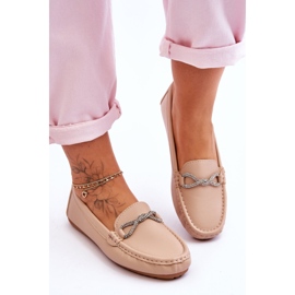 Mocasines De Mujer Sin Cordones Con Decoración De Purpurina Beige This Moment 4