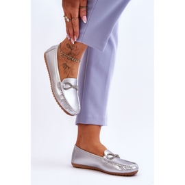 FC3 Mocasines de mujer sin cordones con adorno de purpurina Plateado This Moment plata 4