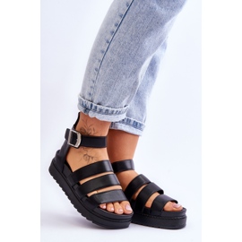 FM1 Sandalias En Una Plataforma Masiva Negro Lisbona 6