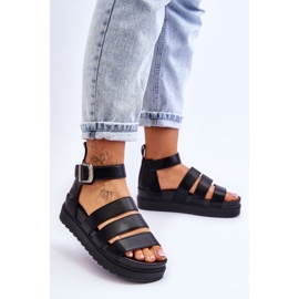 FM1 Sandalias En Una Plataforma Masiva Negro Lisbona 3