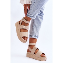 Sandalias De Mujer Con Cinturón Hever Beige 4