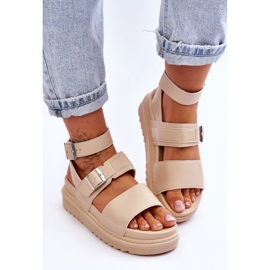 Sandalias De Mujer Con Cinturón Hever Beige 3