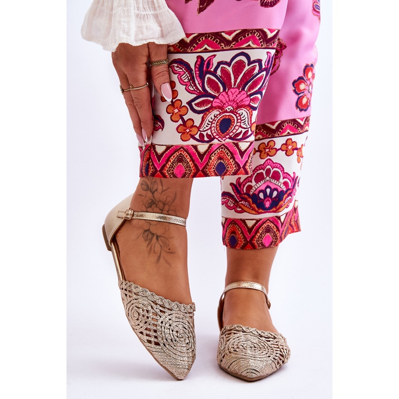 FM1 Sandalias Mujer Elegantes Planas Oro Sheia dorado 1